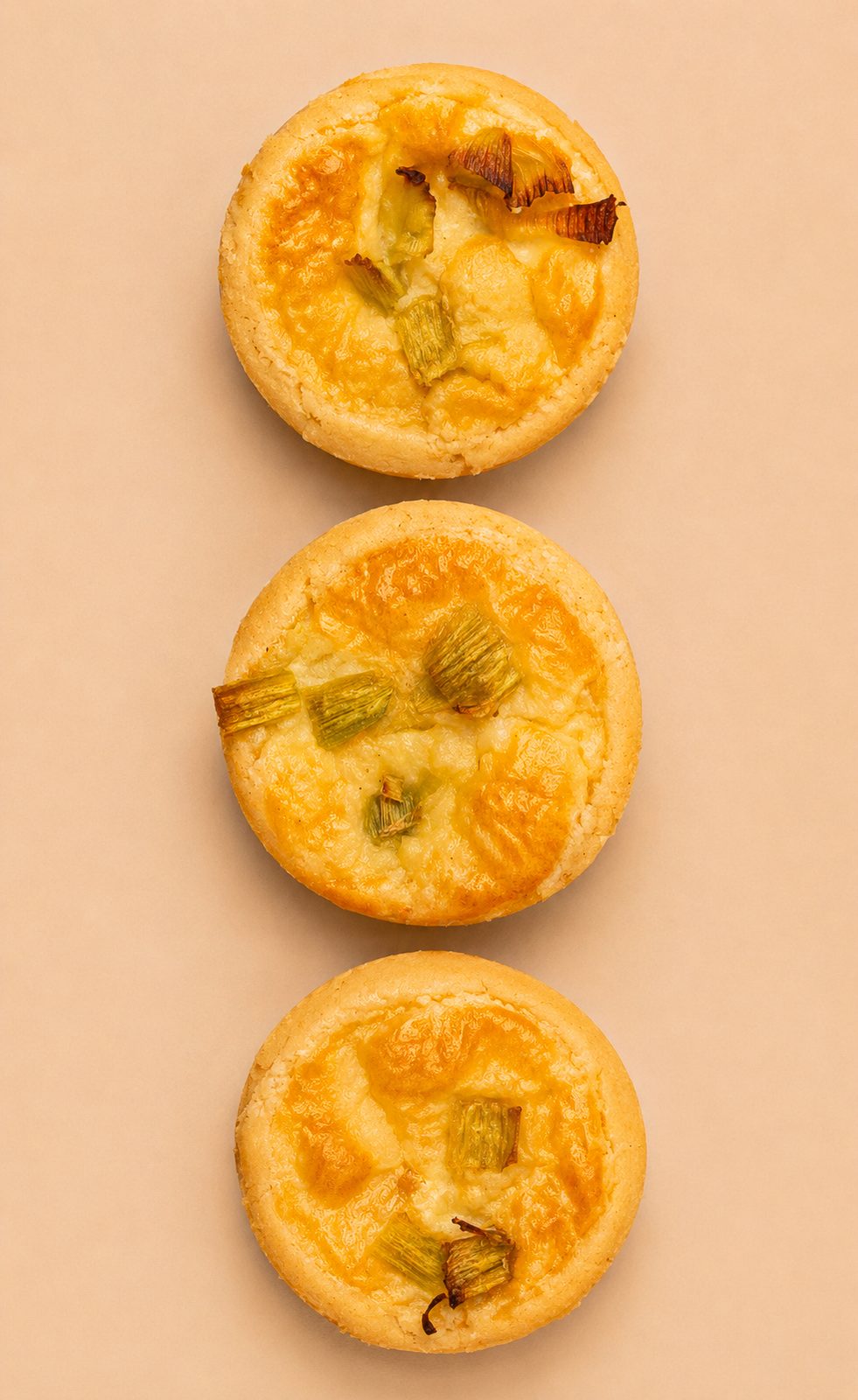 Mini quiche · Alho poró